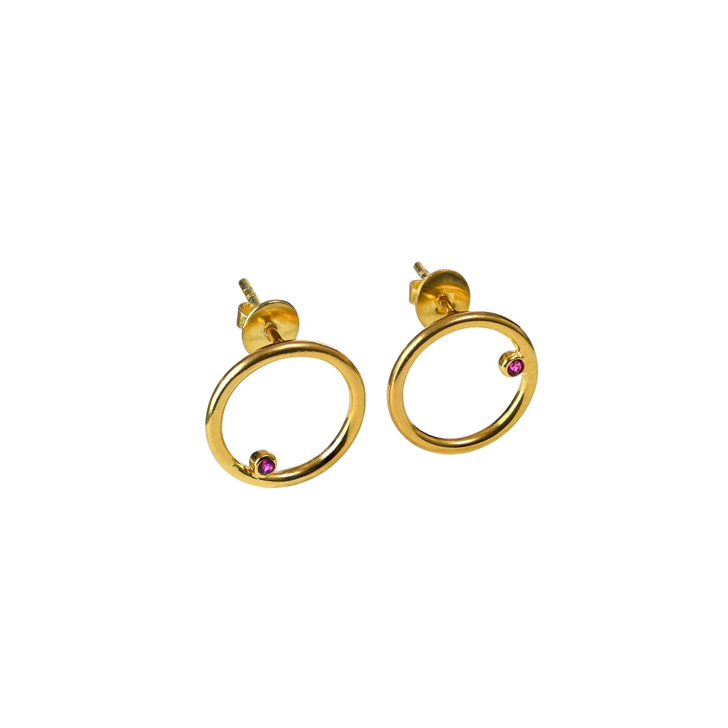DOTTIE STONE CIRCLE EARRINGS