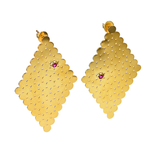 STONE RHOMBUS EARRINGS