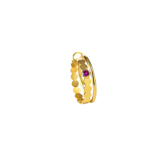 DOUBLE BAND STONE CIRCLE RING